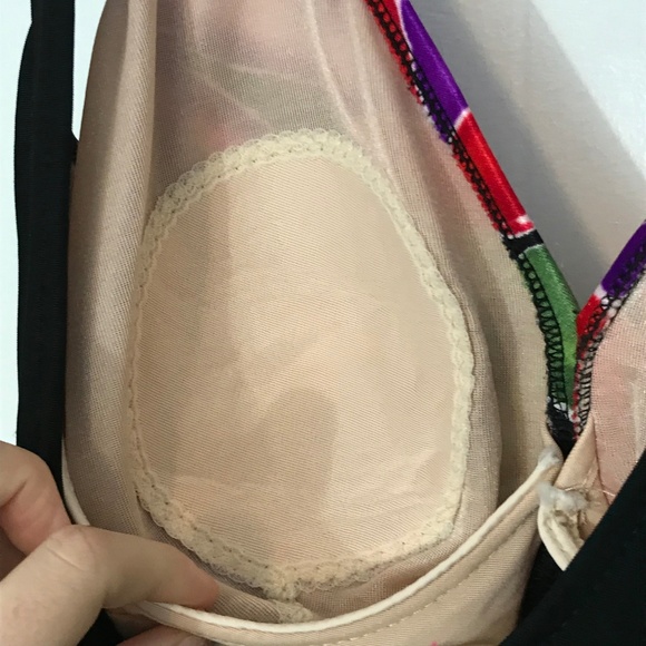 VTG 80s Floral High Cut Swimsuit Tie Front L 12 - Picture 5 of 7